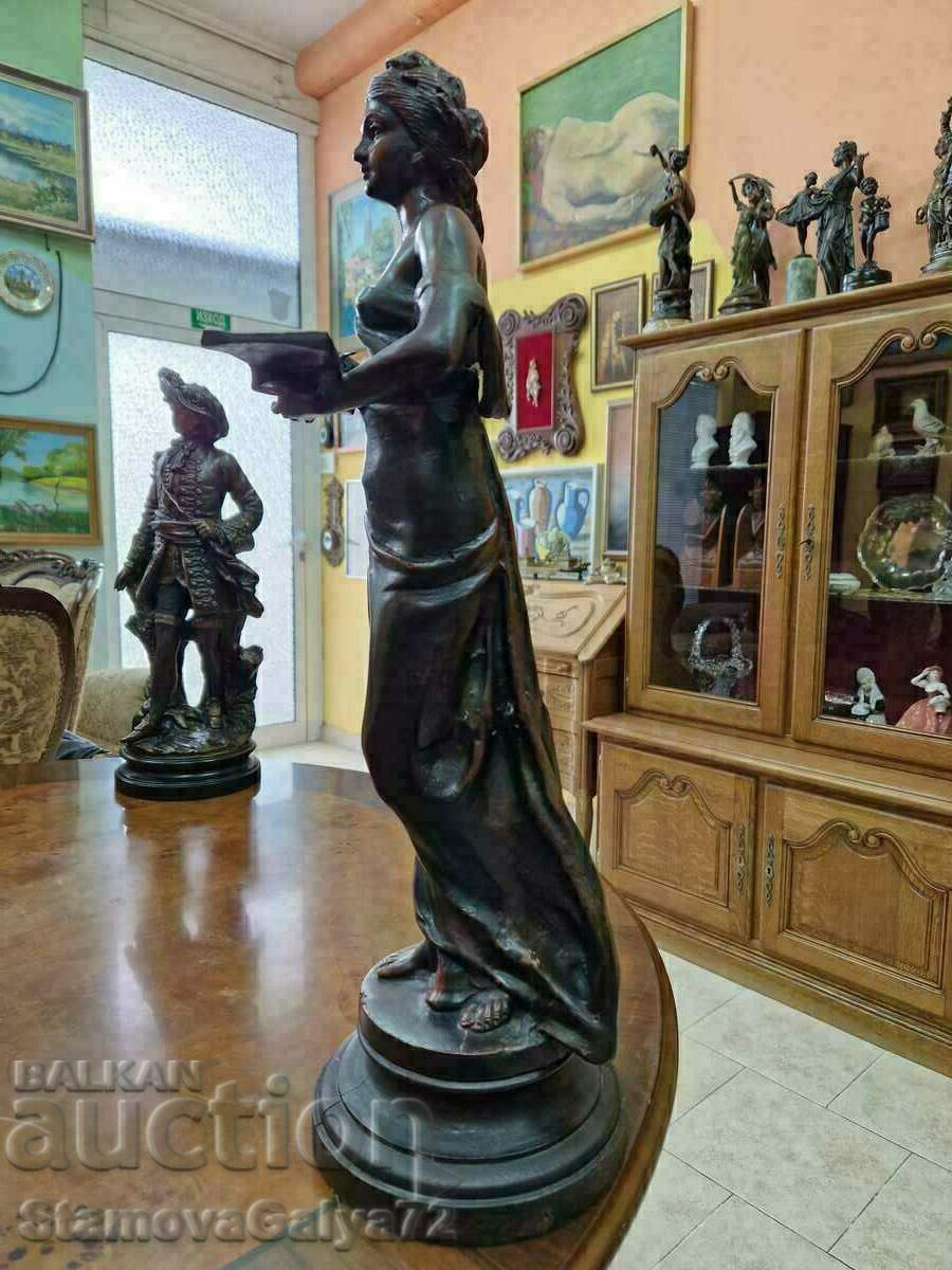 A beautiful large antique author French figure statuette - 6 A beautiful large antique author French figure statuette - 6