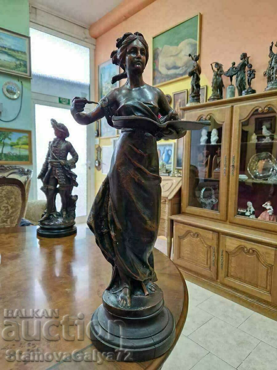 A beautiful large antique author French figure statuette