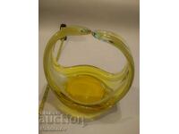 Бонбониера стъклена кошница цветно стъкло ръчна изработка