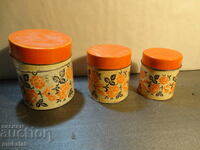 OLD METAL SPICE BOXES KITCHENWARE