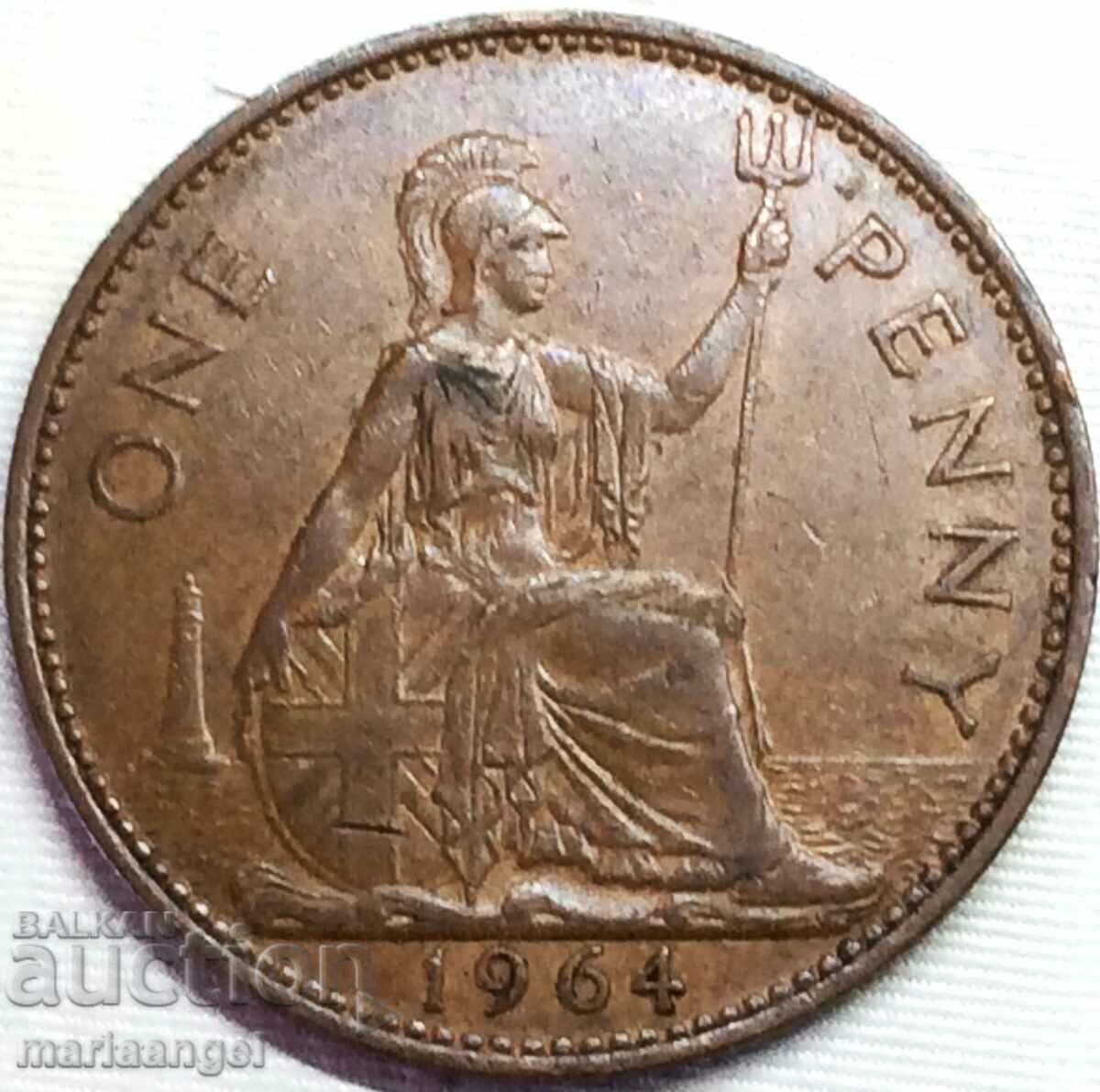 Great Britain 1 Penny 1964 30mm Bronze 2