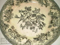 Plate - J.C. & S blue faience plate with pheasant motif