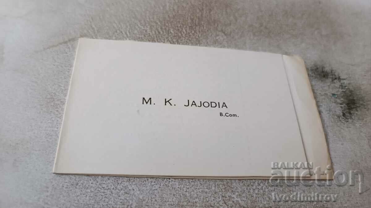 Επαγγελματική κάρτα M. K. Jajodia - Πρόεδρος