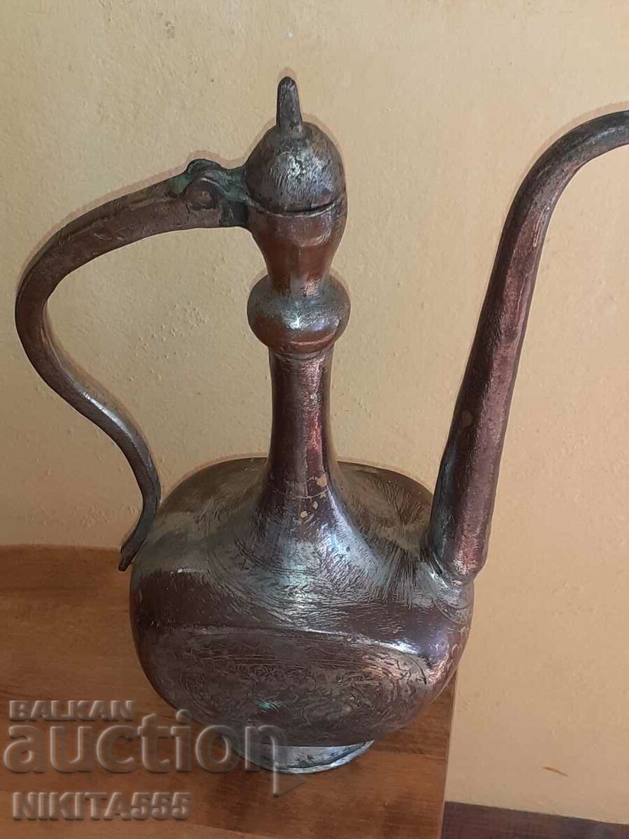 Old beautiful large copper kettle 2