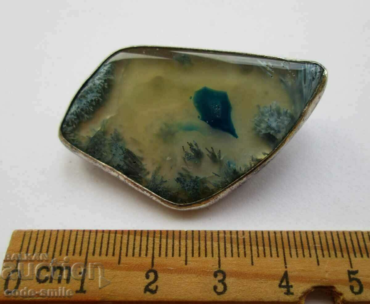 Unique women's silver brooch with agate handmade with price 80.00 BGN | € 40.90 Unique women's silver brooch with agate handmade with price 80.00 BGN | € 40.90