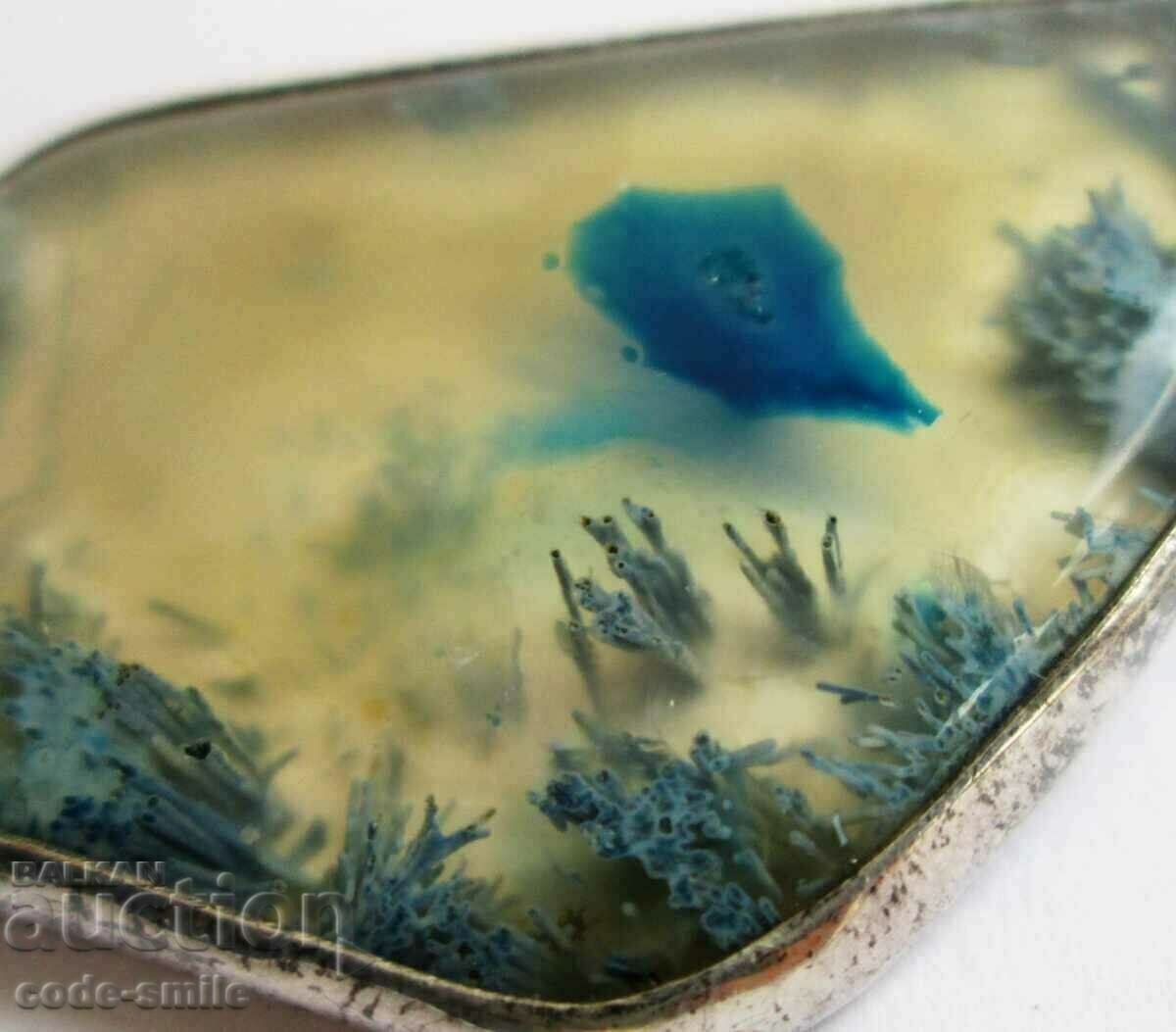 Unique women's silver brooch with agate handmade - 5 Unique women's silver brooch with agate handmade - 5