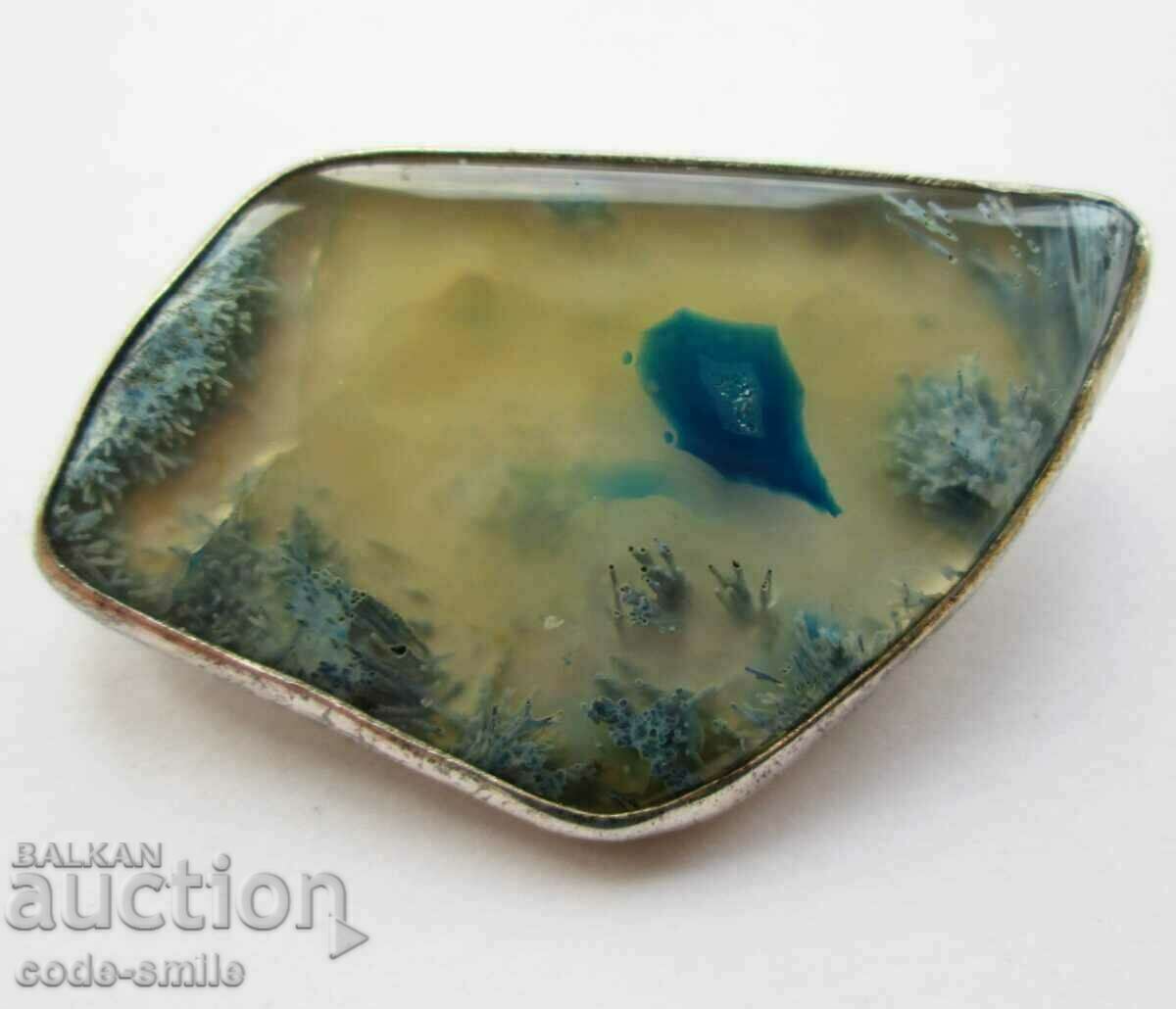 Unique women's silver brooch with agate handmade - 6 Unique women's silver brooch with agate handmade - 6