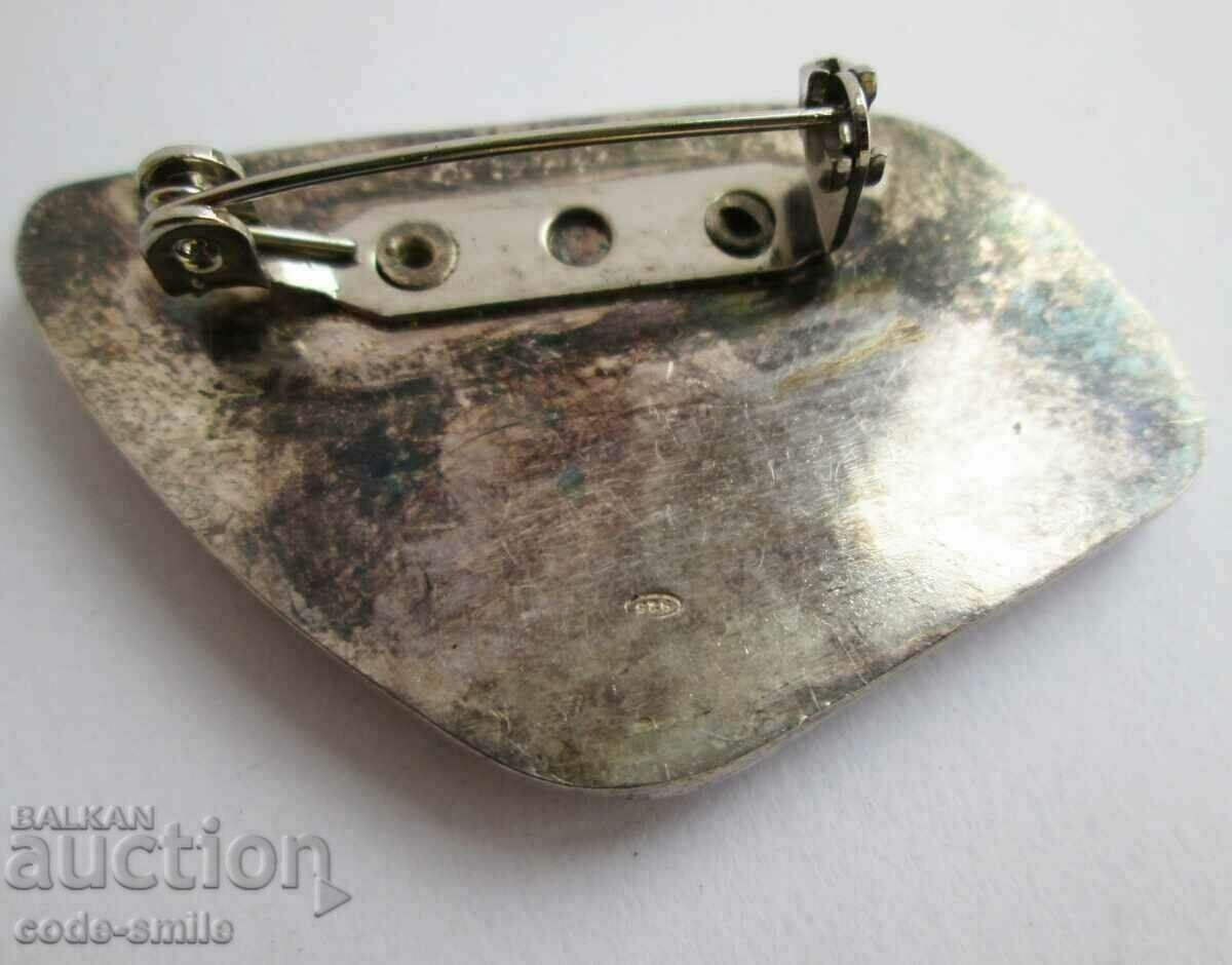 Unique women's silver brooch with agate handmade - 7 Unique women's silver brooch with agate handmade - 7