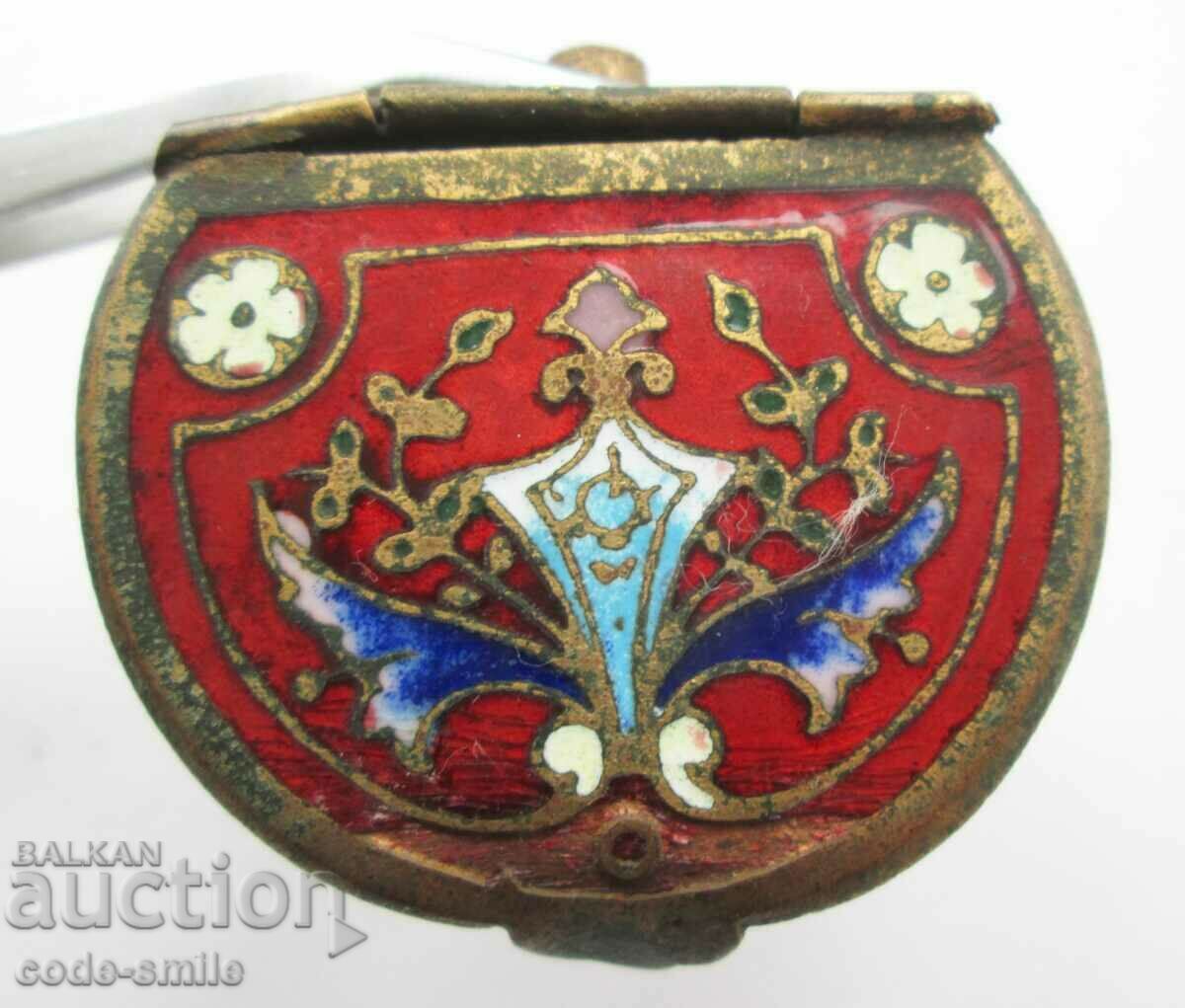 Auction Old antique small bronze vessel decorated with cellular enamel Auction Old antique small bronze vessel decorated with cellular enamel