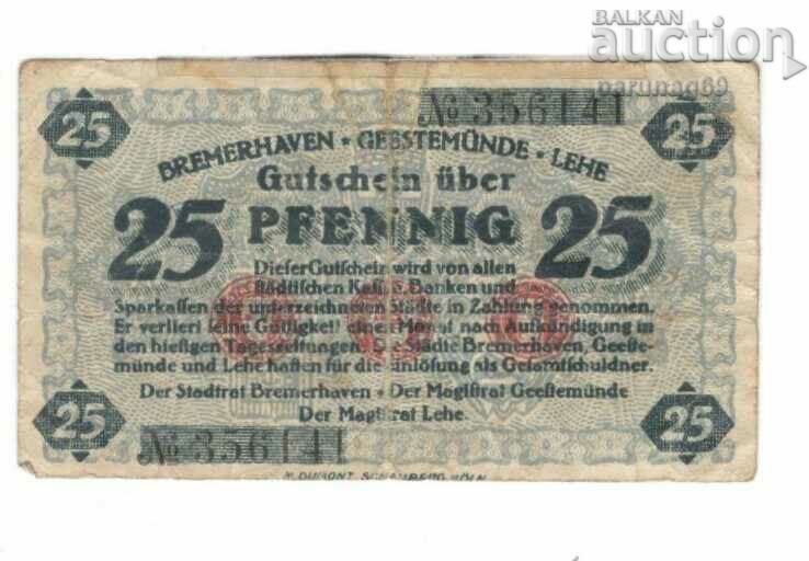 Германия Notgeld 25 пфенига 1919 година