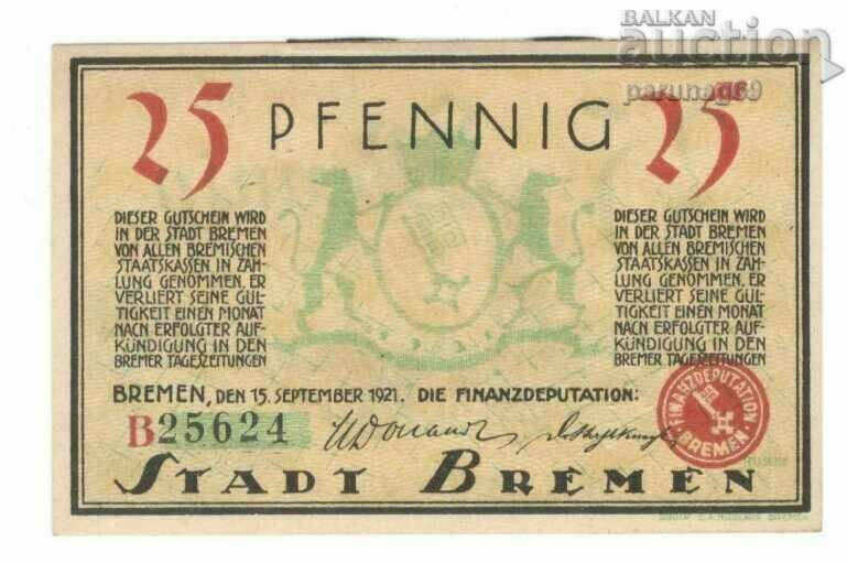 Германия Notgeld 25 пфенига 1921 година