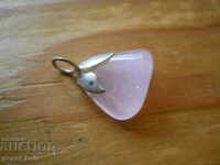 locket - pendant - rose quartz