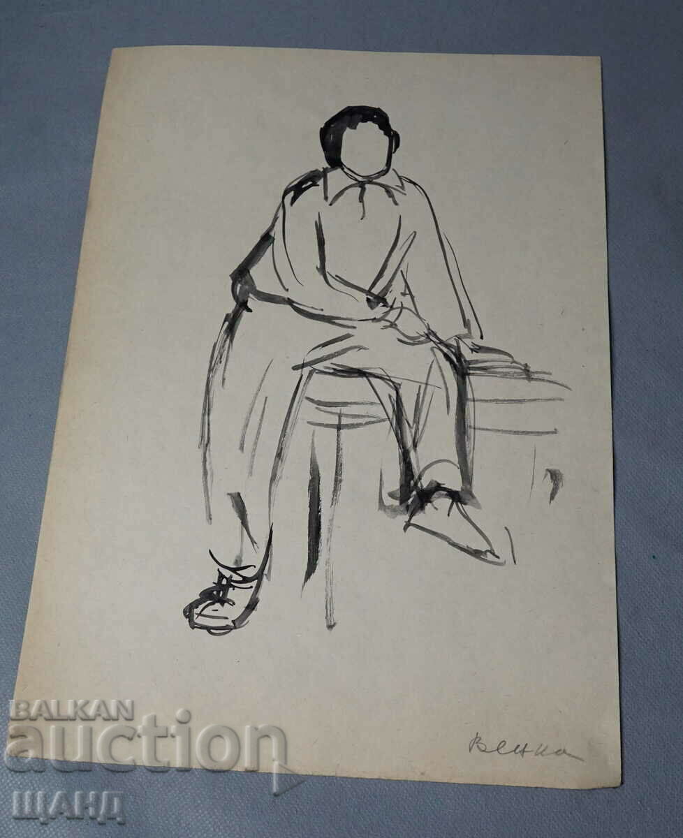 1958 Maestru Desen Pictură portret om
