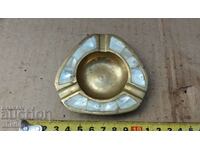 BRONZE ASHTRAY WITH MOTHER OF PEARL