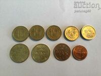 Швеция лот 9 броя монети в обръщение