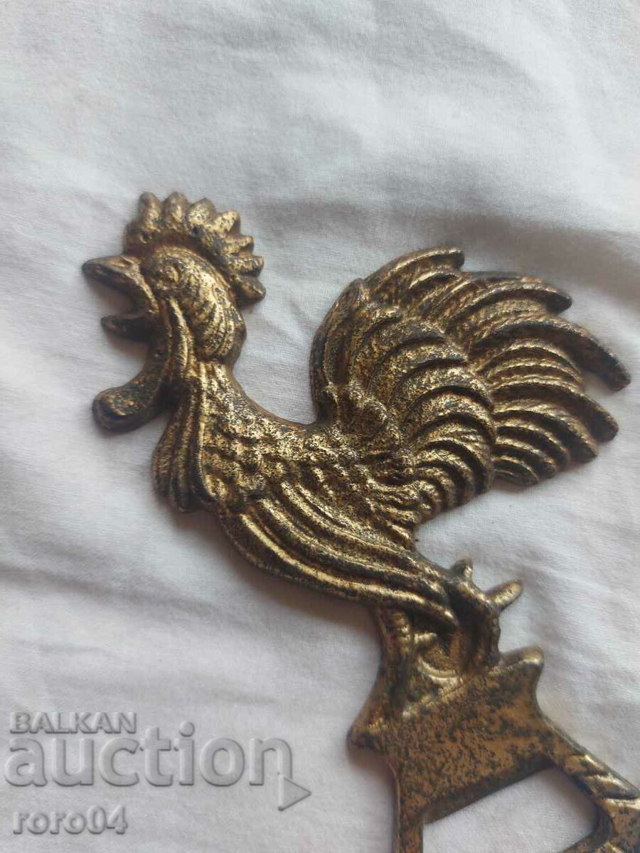 Auction ROOSTER - OPENER - BRONZE / BRASS Auction ROOSTER - OPENER - BRONZE / BRASS