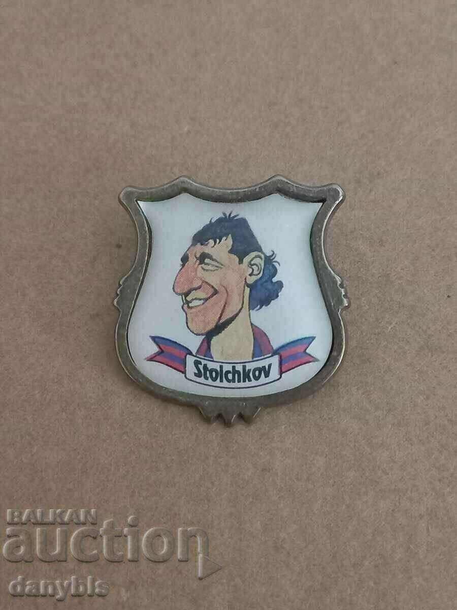 Badge - Hristo Stoichkov - Barcelona - caricature