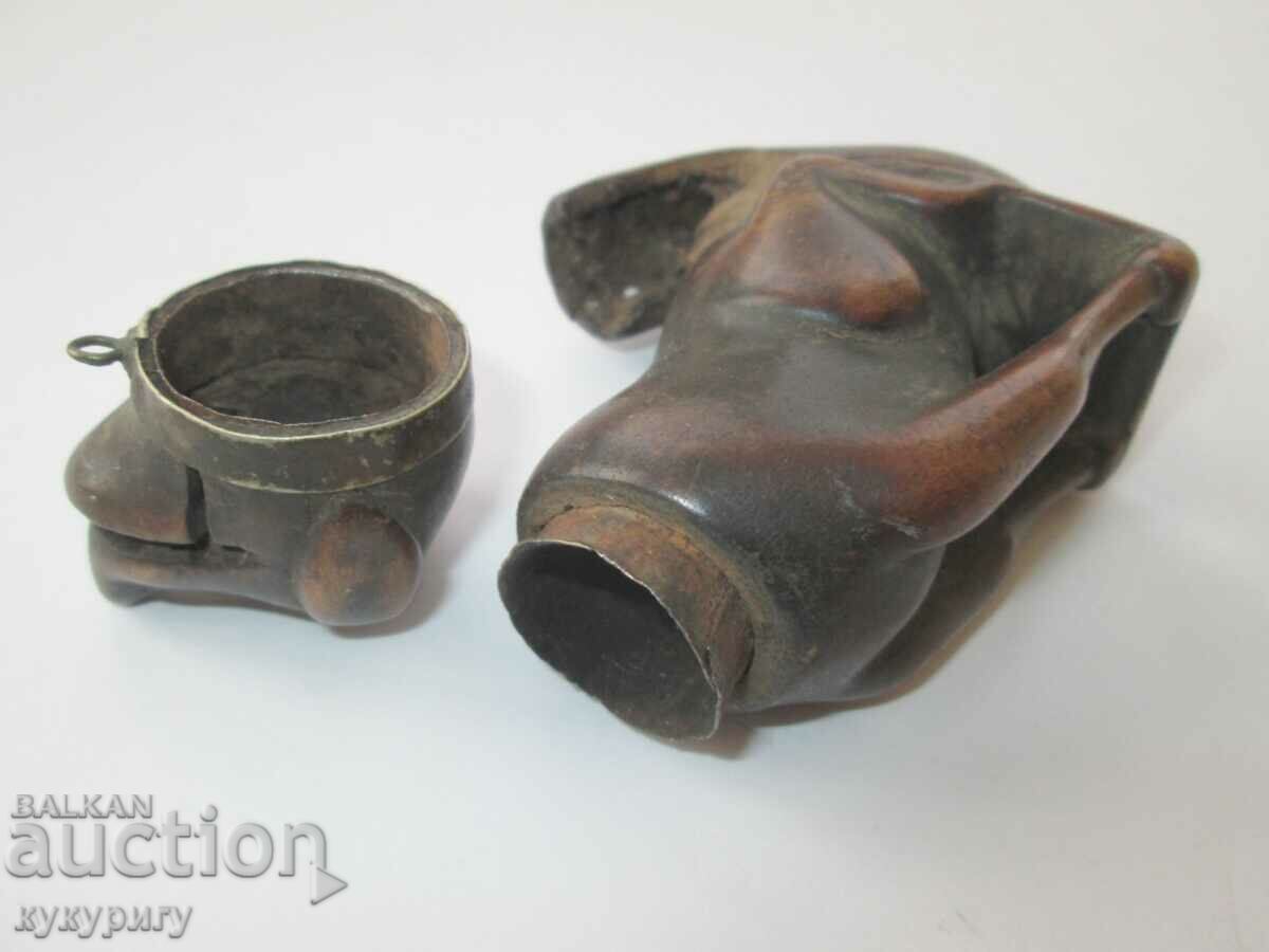 Old carving figure dog antique wooden pipe - 5 Old carving figure dog antique wooden pipe - 5