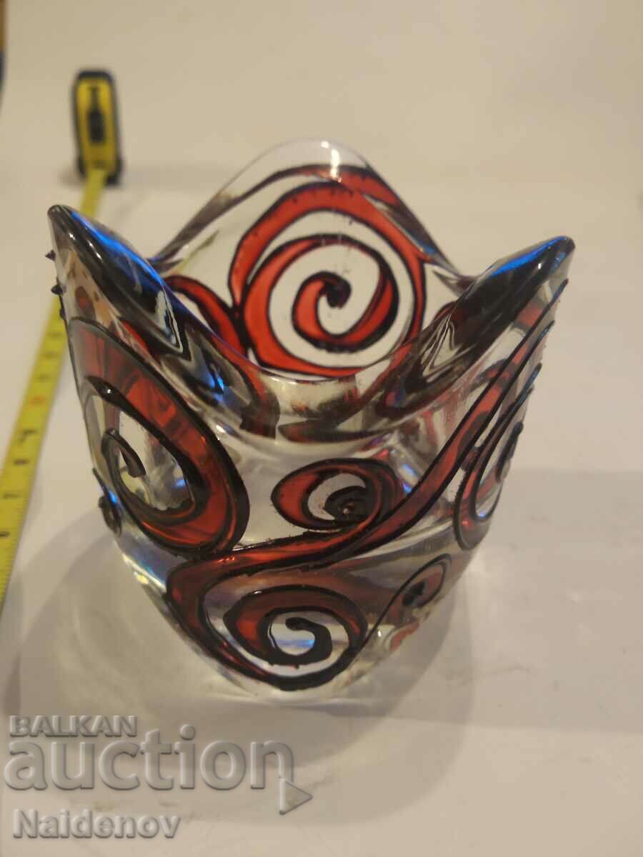 Beautiful colored glass candle holder