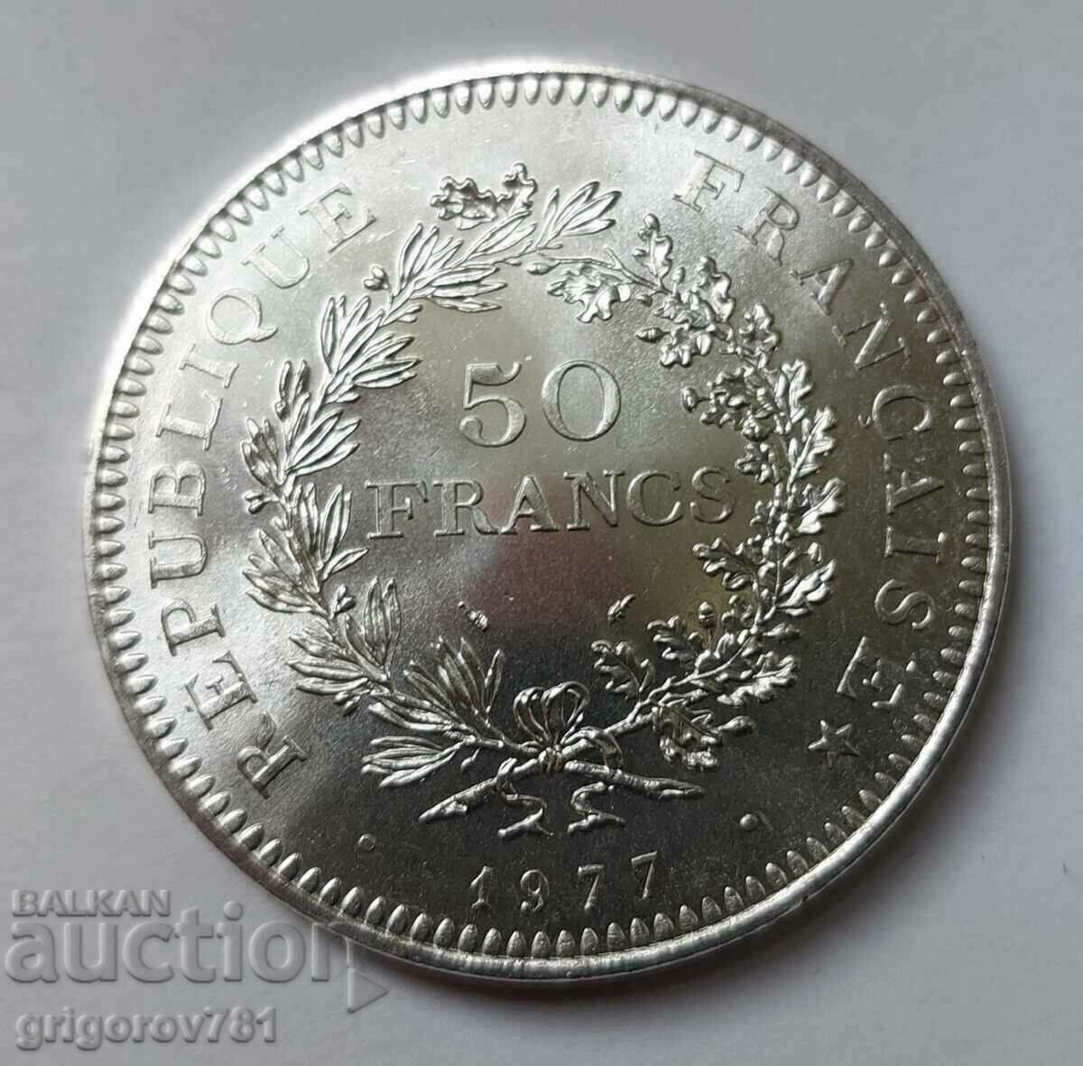 50 Francs Silver France 1977 - Silver Coin #5