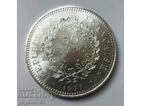 50 франка сребро Франция 1977 - сребърна монета #5
