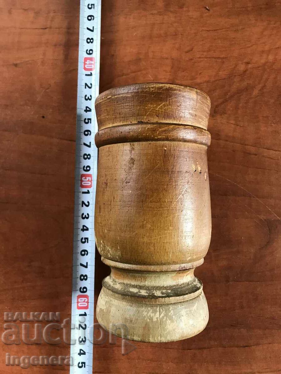 MORTAR WOODEN LARGE ANTIQUE - 6