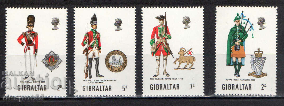 1970. Гибралтар. Колекция "Военни униформи".