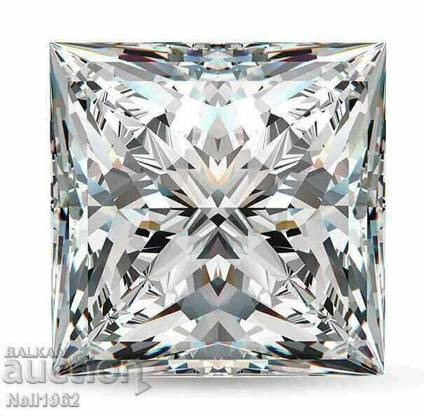 Moissanite (Διαμάντι), PRINCESS CUT, 5,05 καράτια, 9,77mm!!