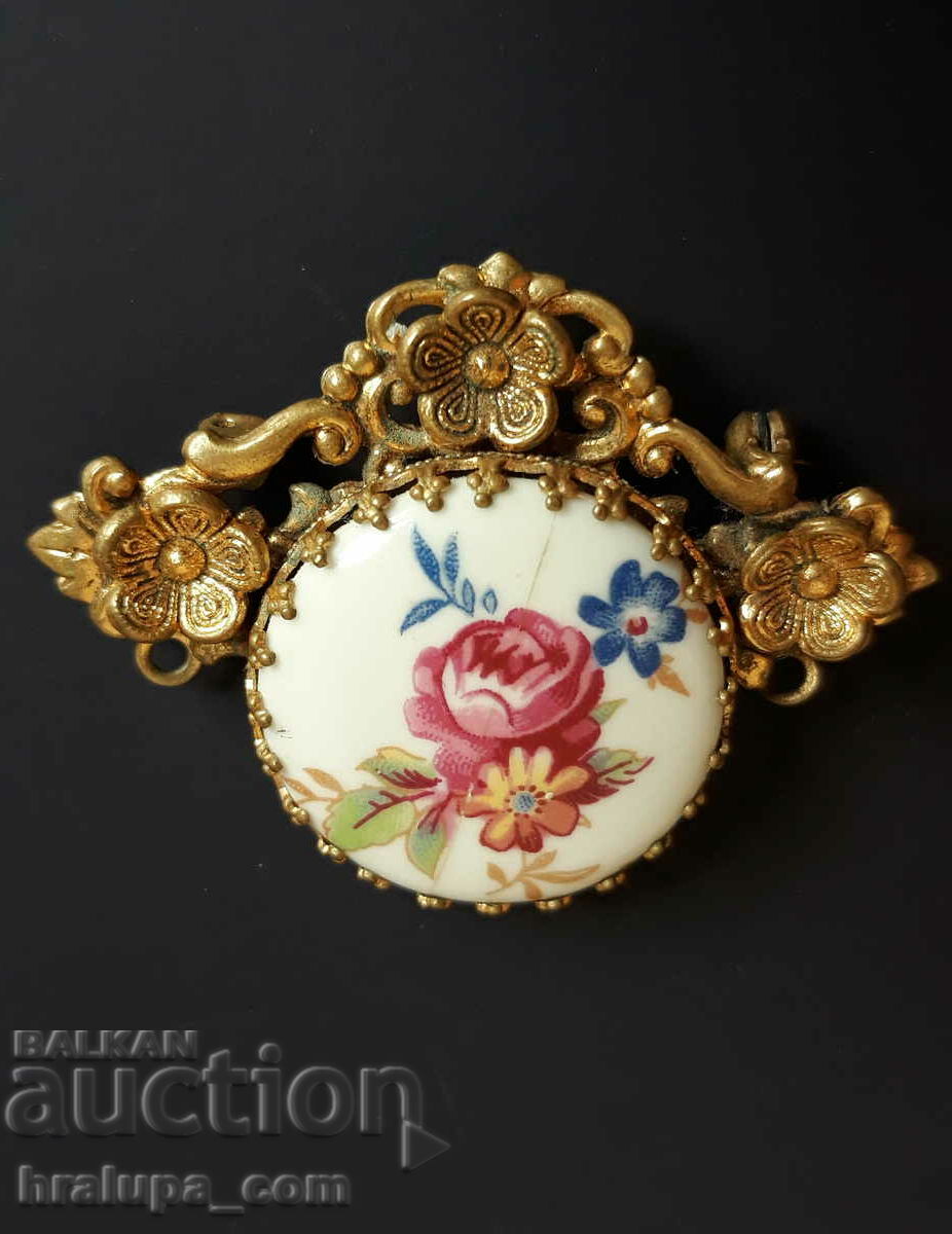 Old porcelain brooch