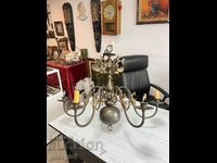 Large brass chandelier. #3816