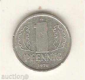 +GDR 1 pfennig 1978