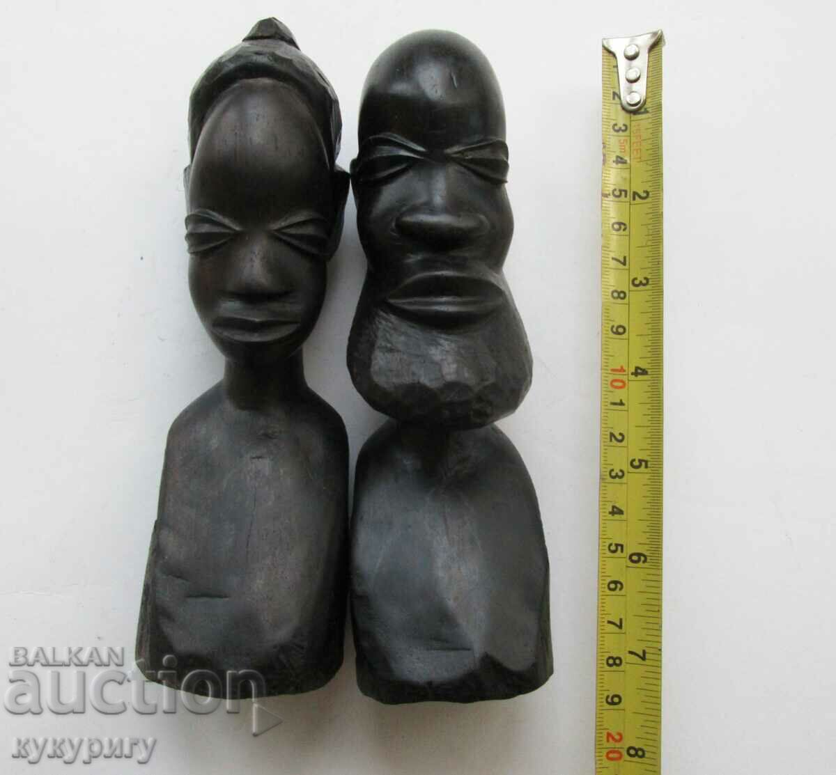 2 Old African ebony figurines figures carving with price 75.00 BGN | € 38.35