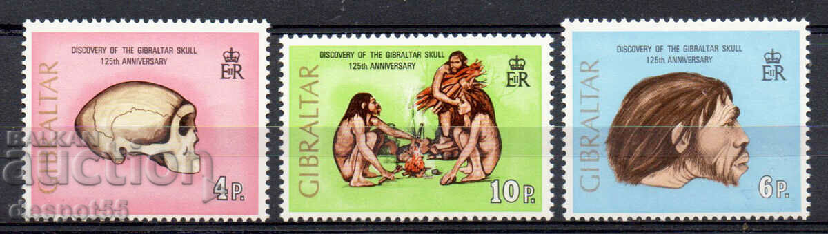 1973 Гибралтар. 125 г. от откриването на гибралтарския череп