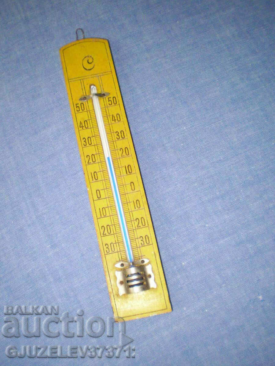 термометър от дърво и месинг ГЕРМАНИЯ 1800-1900Г