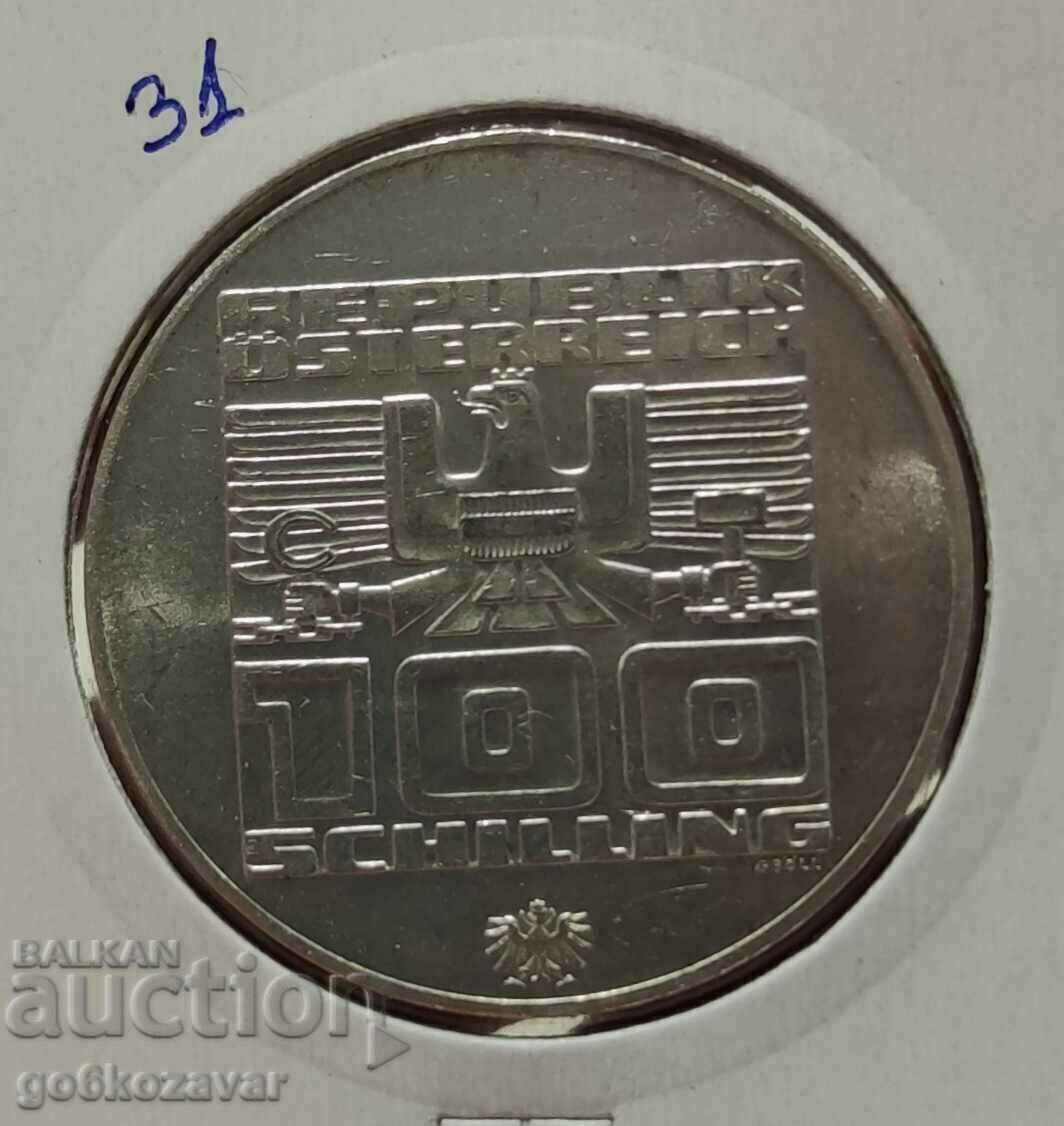 Австрия 100 Шилинга 1975г Сребро ! UNC
