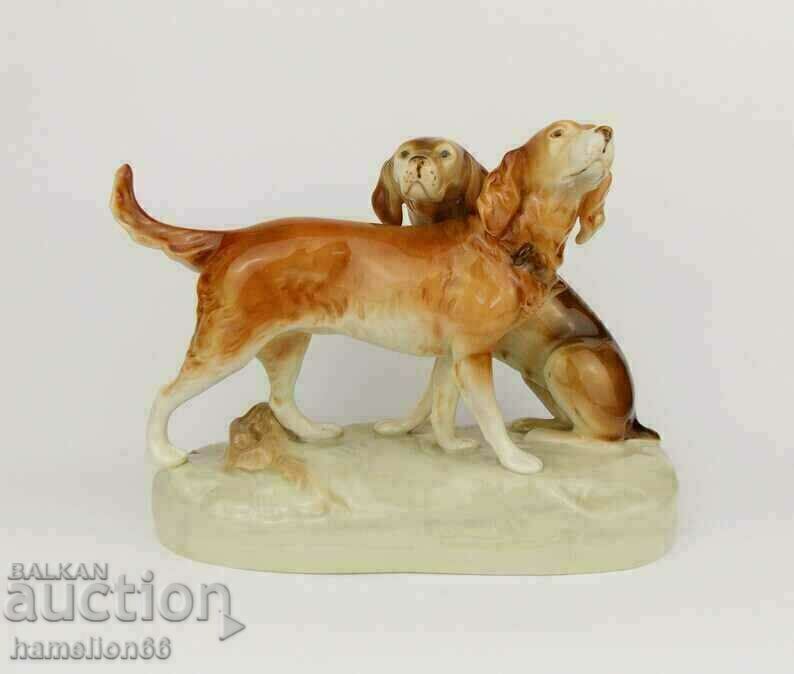 Porcelain figurine - dogs. ROYAL DUX Bohemia, rare