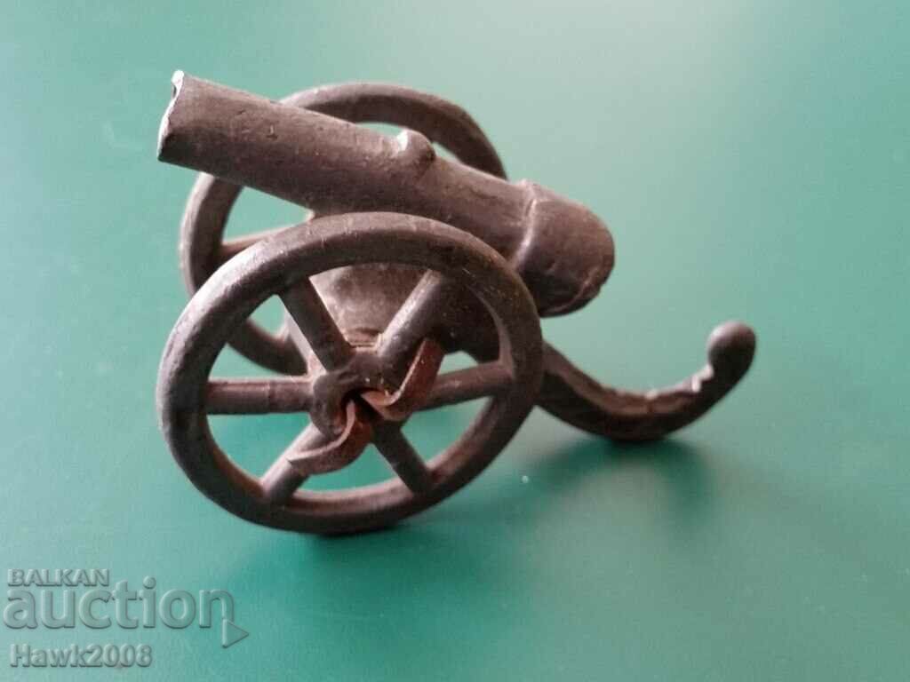 Автентичен 19 век оловен топ военна играчка ръчна изработка - 5