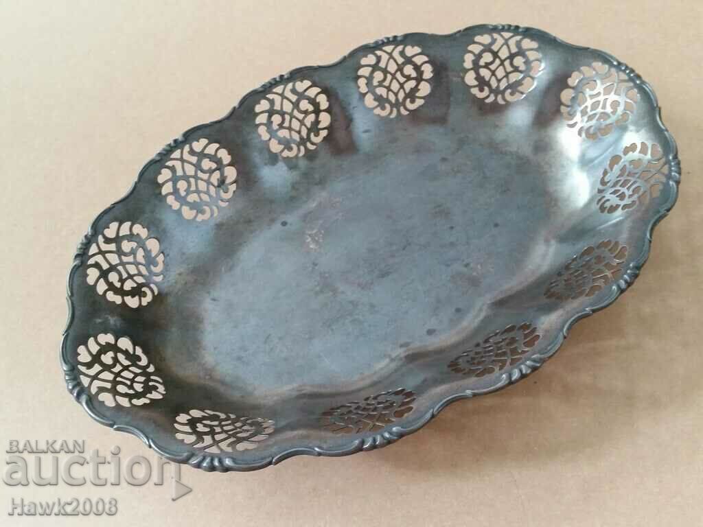 Δημοπρασία Όμορφος παλιός επάργυρος δίσκος φρούτων secession