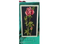 Tapestry "Rose" in a wooden frame
