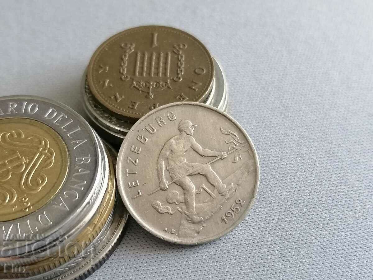 Монета - Люксембург - 1 франк | 1952г. с цена 1.75 лв. | € 0.89 Монета - Люксембург - 1 франк | 1952г. с цена 1.75 лв. | € 0.89