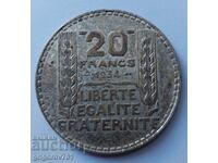 20 франка сребро Франция 1934 -  сребърна монета #30