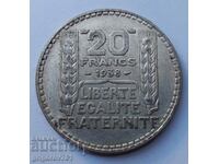 20 франка сребро Франция 1938 -  сребърна монета #40