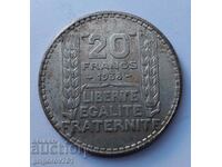 20 франка сребро Франция 1938 -  сребърна монета #44