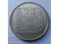 20 Francs Silver France 1938 - Silver Coin #45