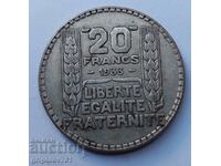 20 Francs Silver France 1933 - Silver Coin #46