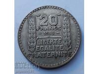 20 франка сребро Франция 1933 -  сребърна монета #47