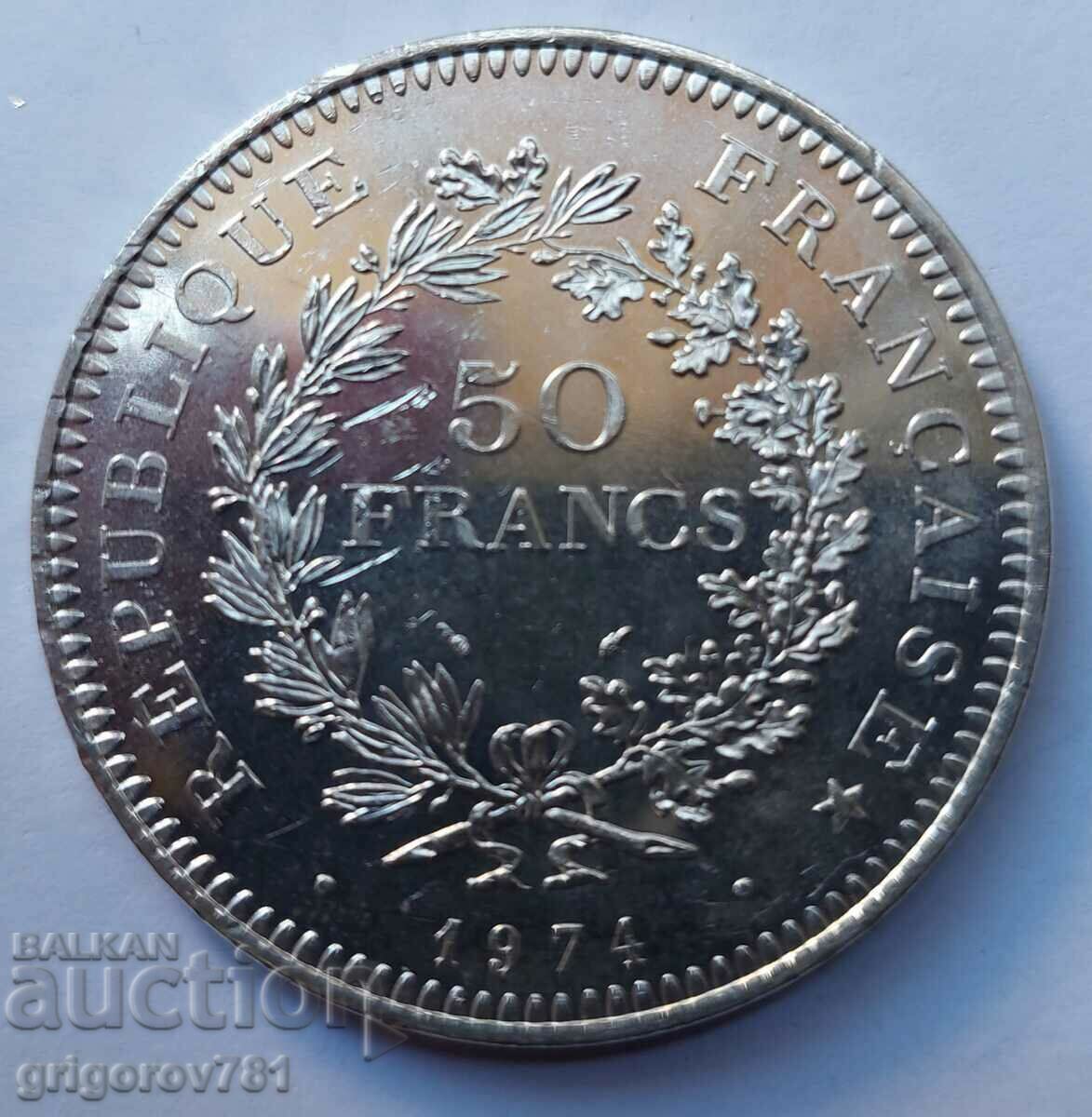 50 Francs Silver France 1974 - Silver Coin #15