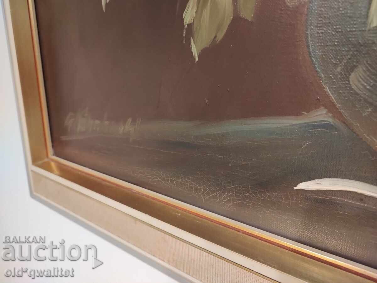 Auction Painting, oil on canvas, Flowers, signature, masterful Auction Painting, oil on canvas, Flowers, signature, masterful