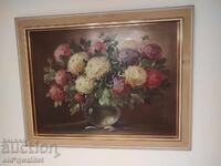 Painting, oil on canvas, Flowers, signature, masterful