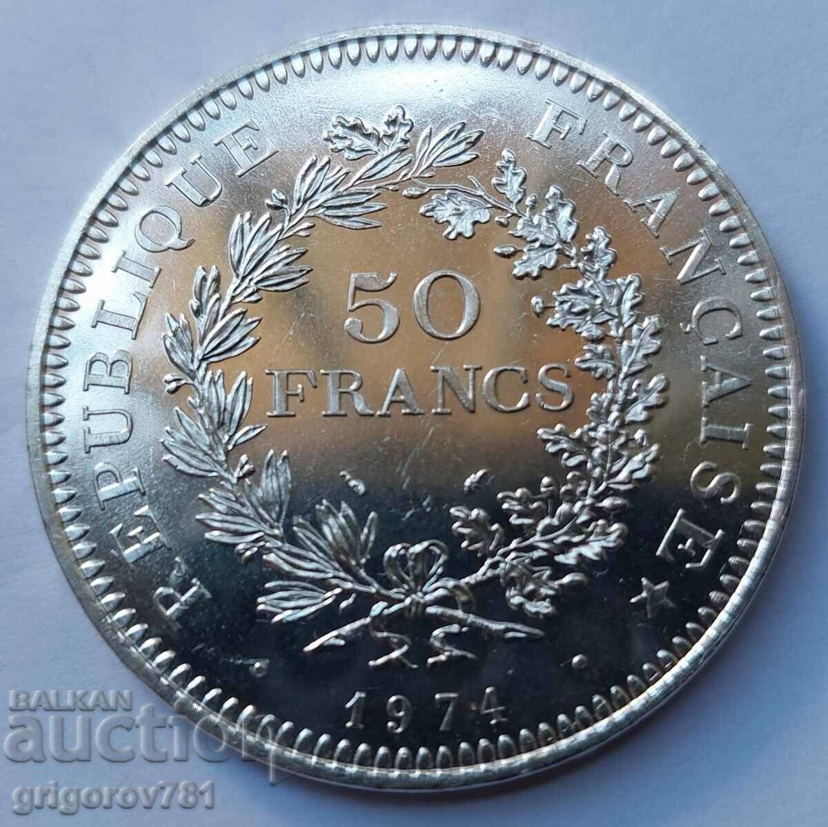 50 Francs Silver France 1974 - Silver Coin #17
